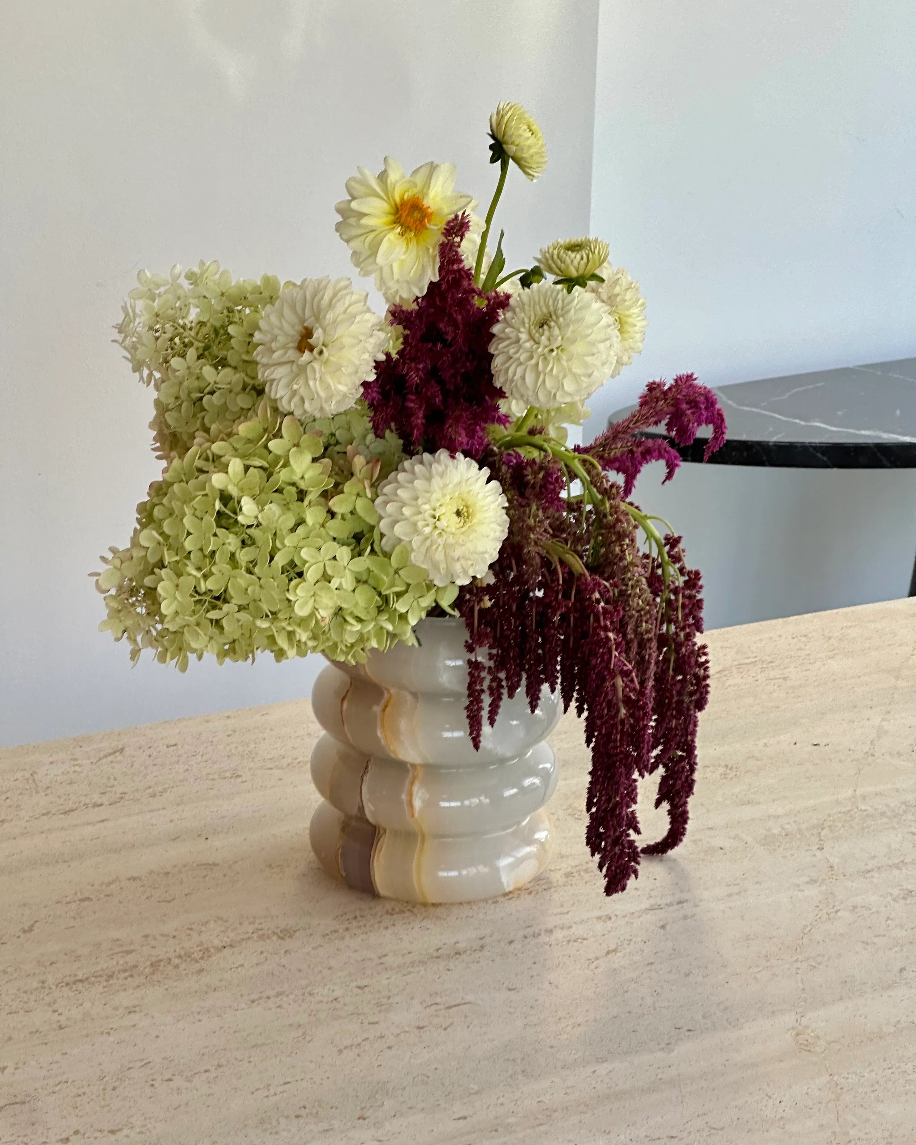 Bubble Vase in White Onyx