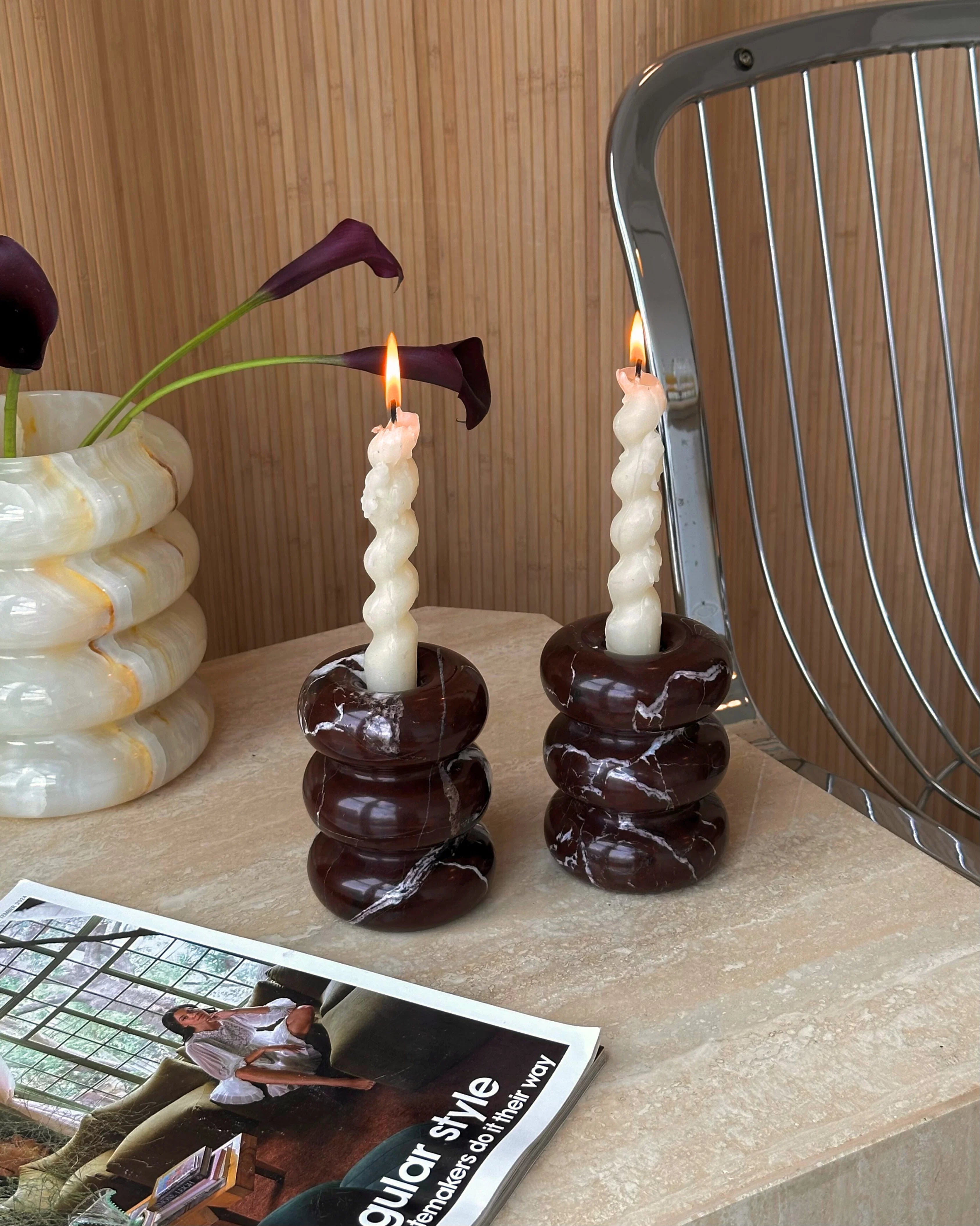 Bubble Candleholder Rosso Levanto