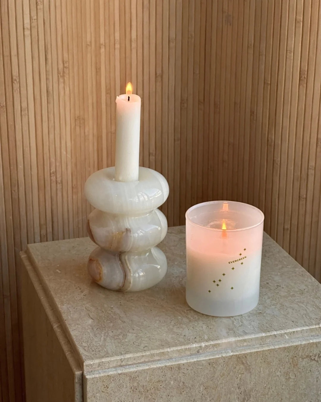 The Bubble Candleholder White Onyx