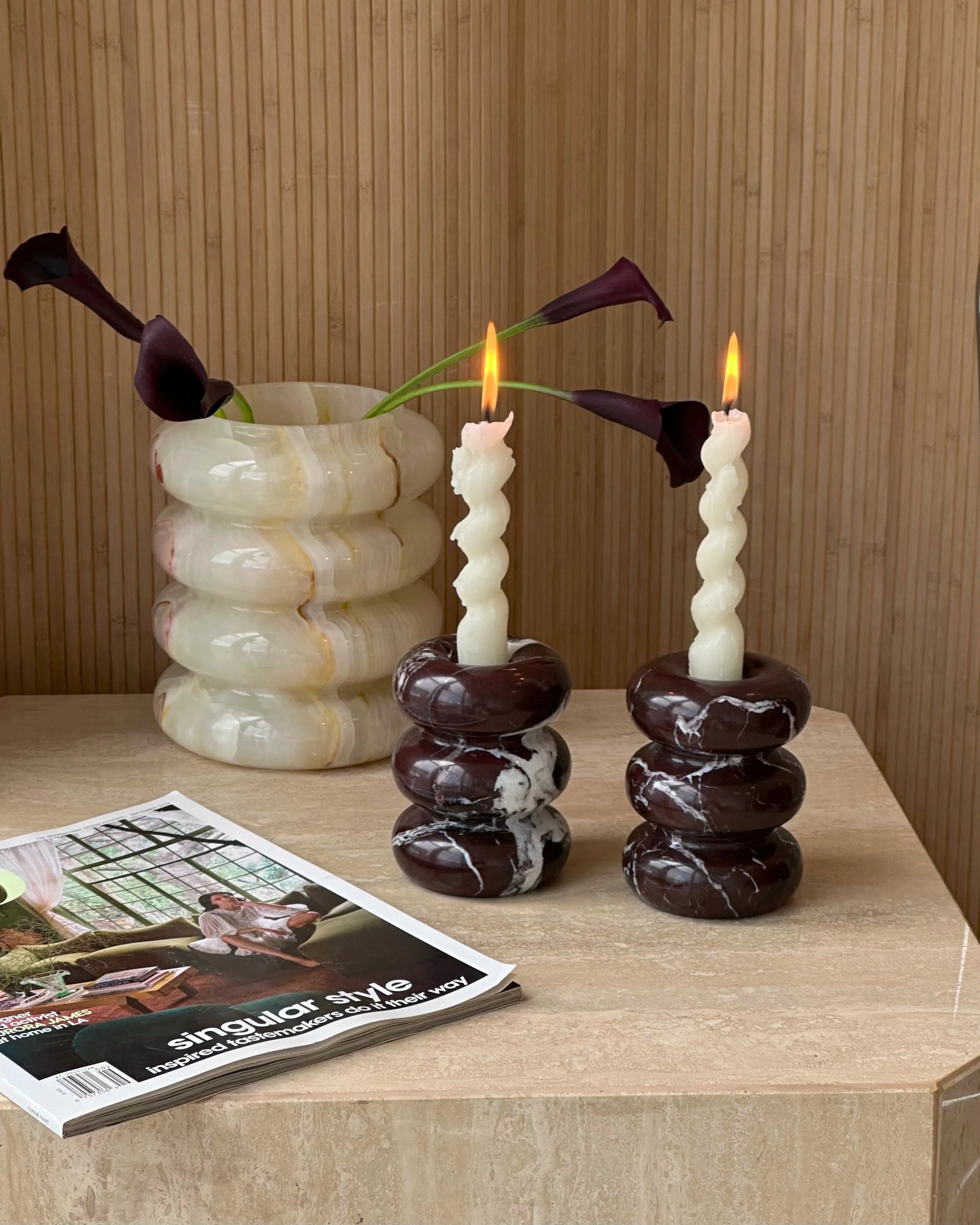 Bubble Candleholder Rosso Levanto