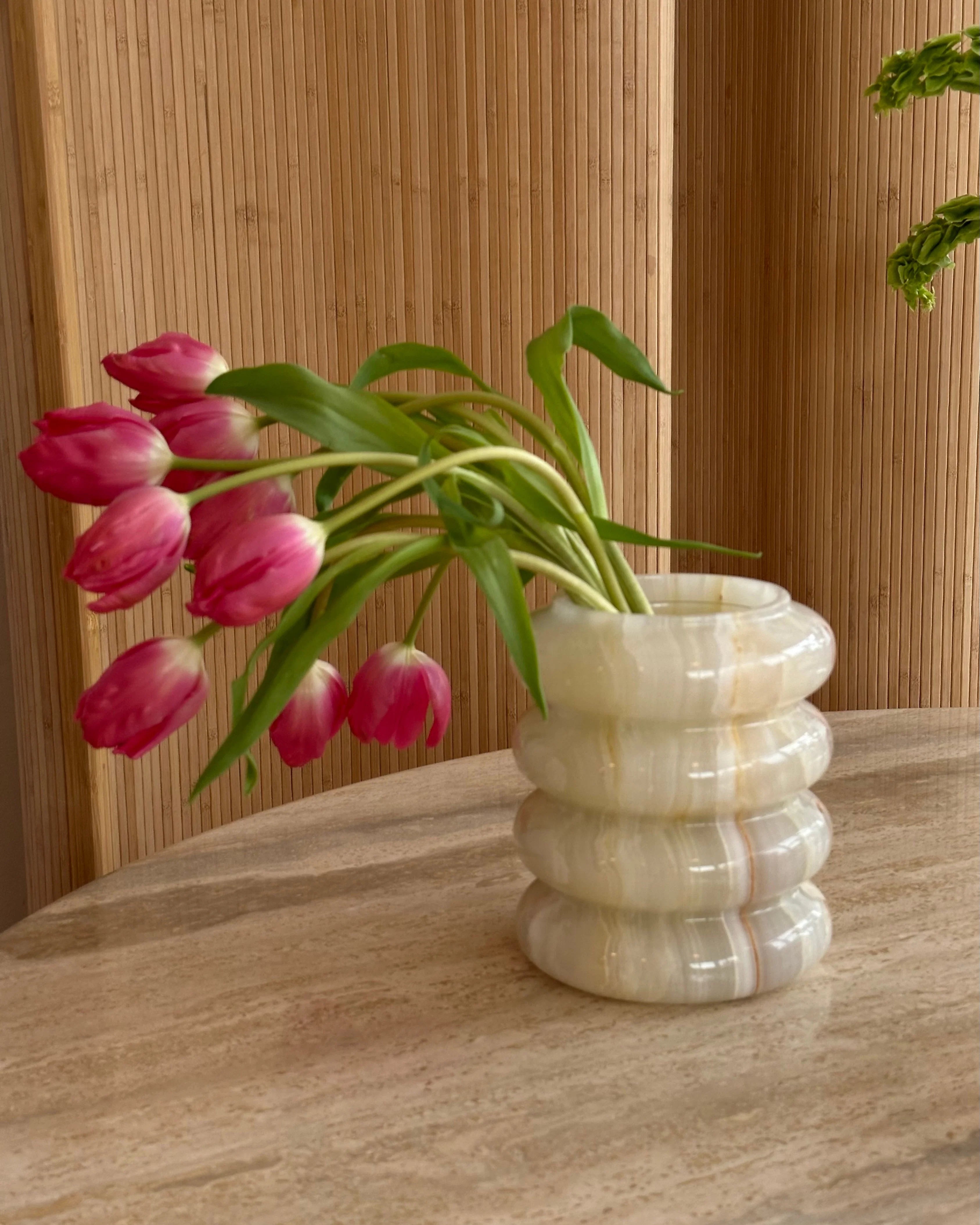 Bubble Vase in White Onyx