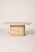 Reed Coffee Table In Beige Travertine