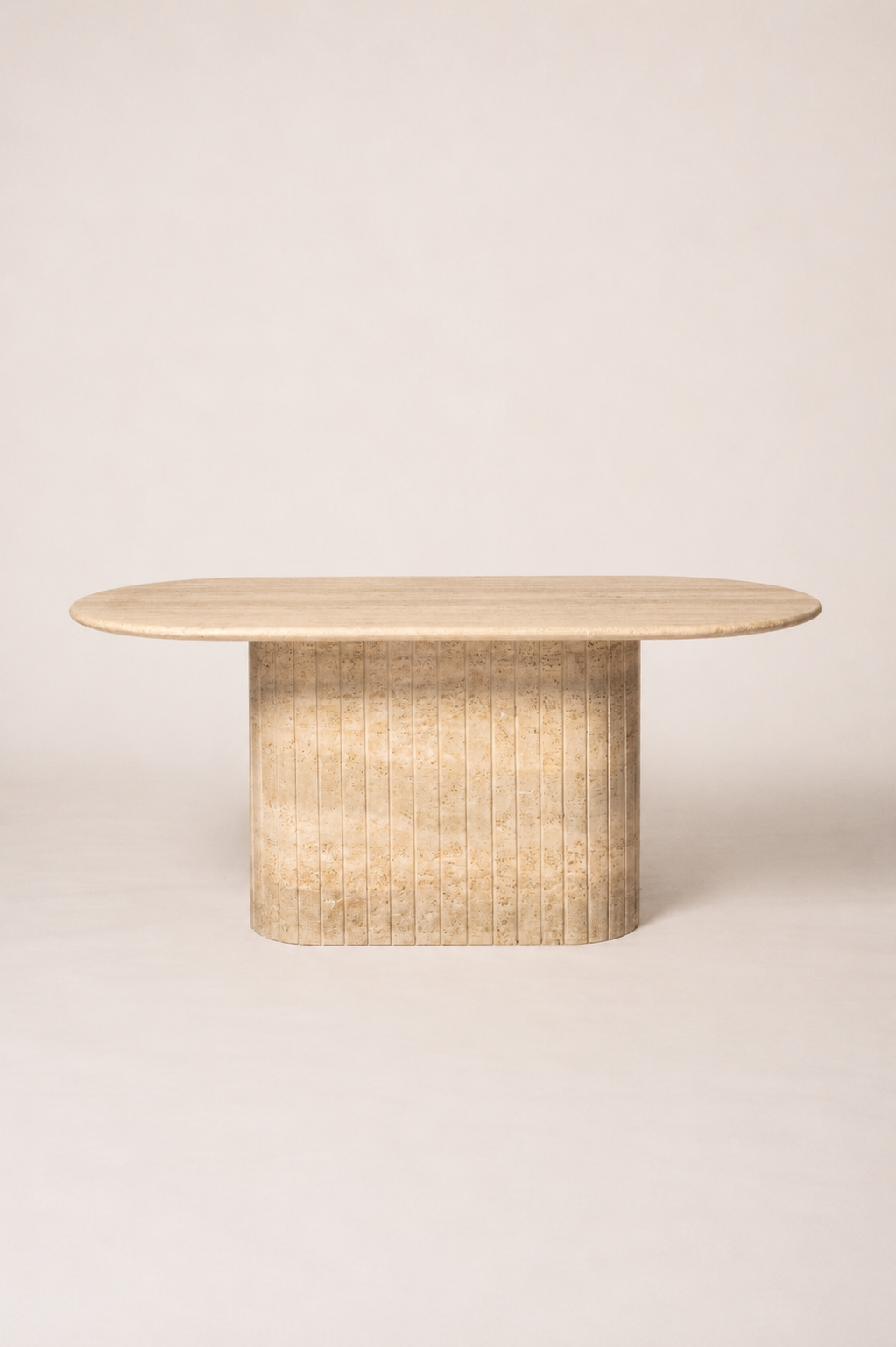 Reed Coffee Table In Beige Travertine