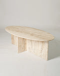 Ellipse Coffee table In Cream Travertine