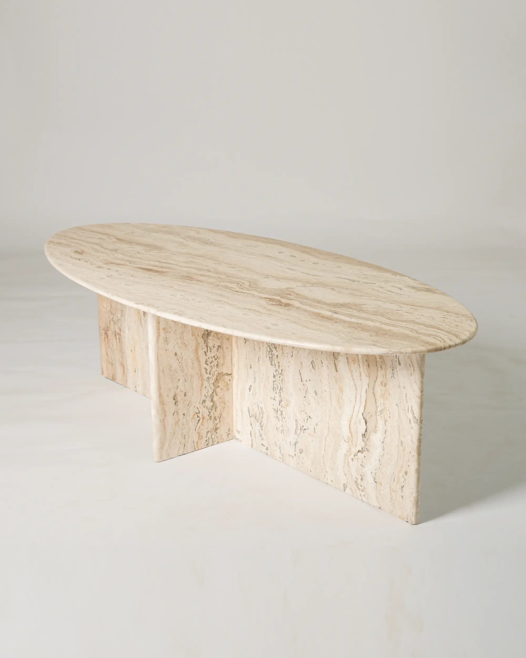 Ellipse Coffee table In Cream Travertine