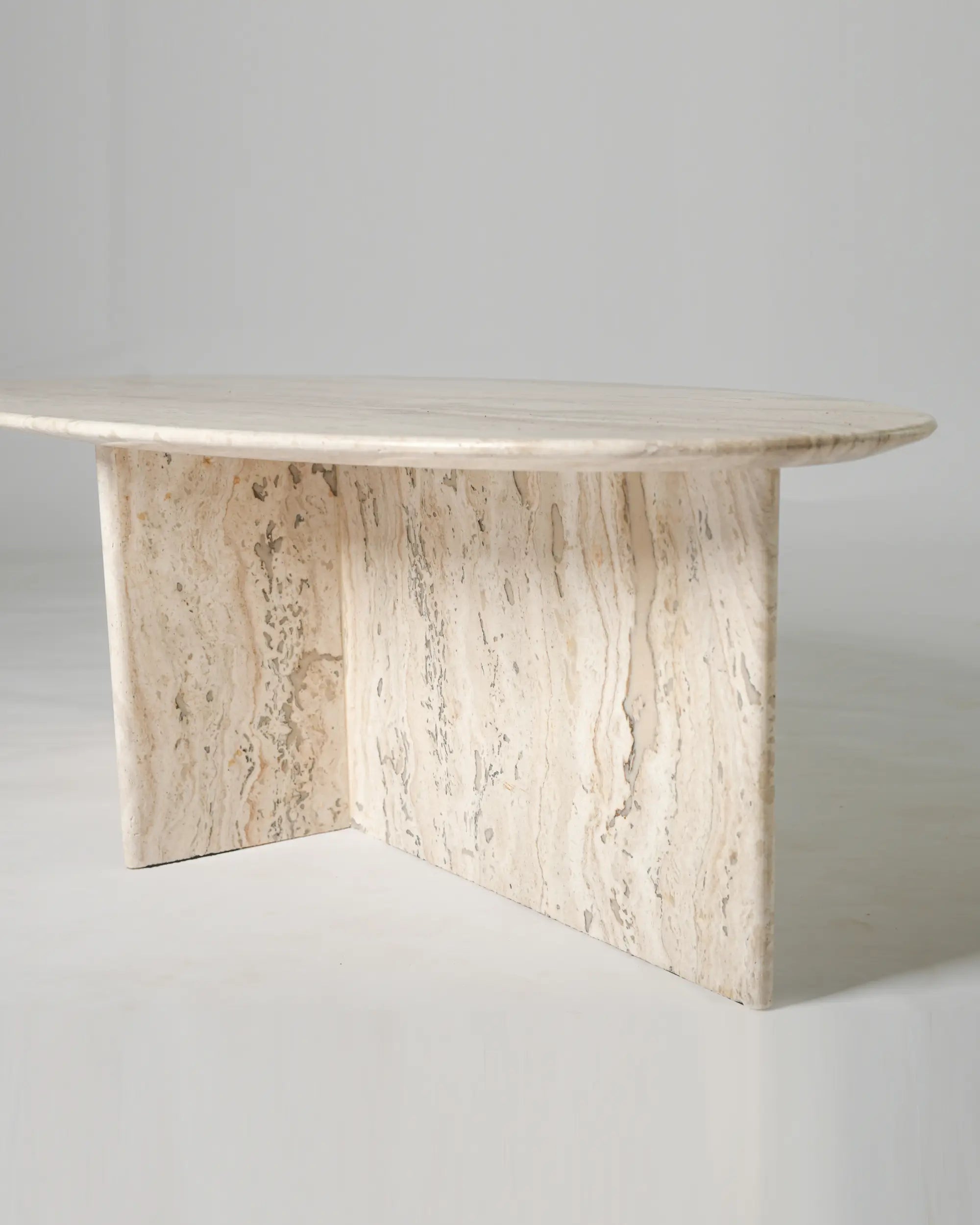 Ellipse Coffee table In Cream Travertine