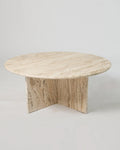 Crux Coffee Table In Cream Travertine