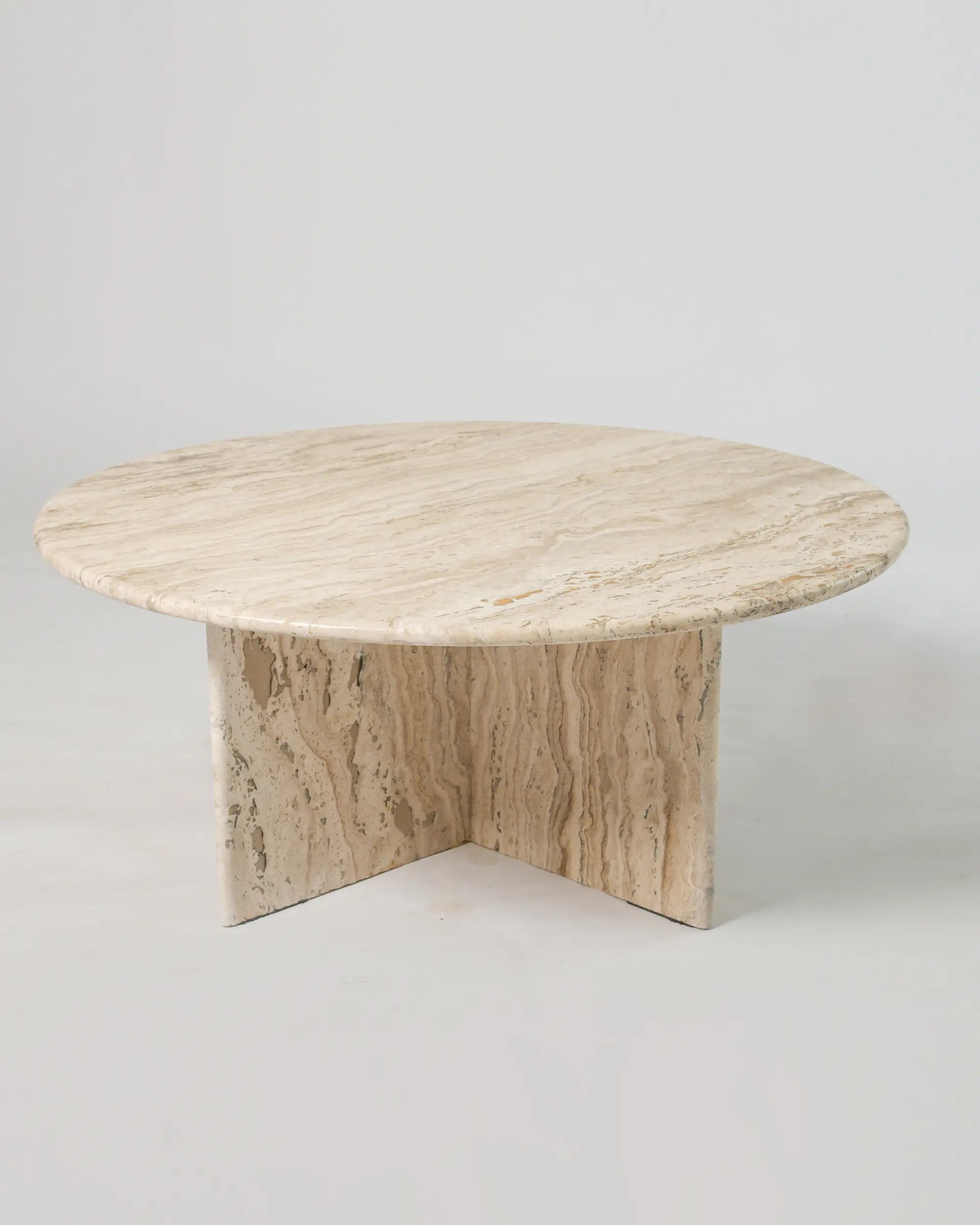 Crux Coffee Table In Cream Travertine