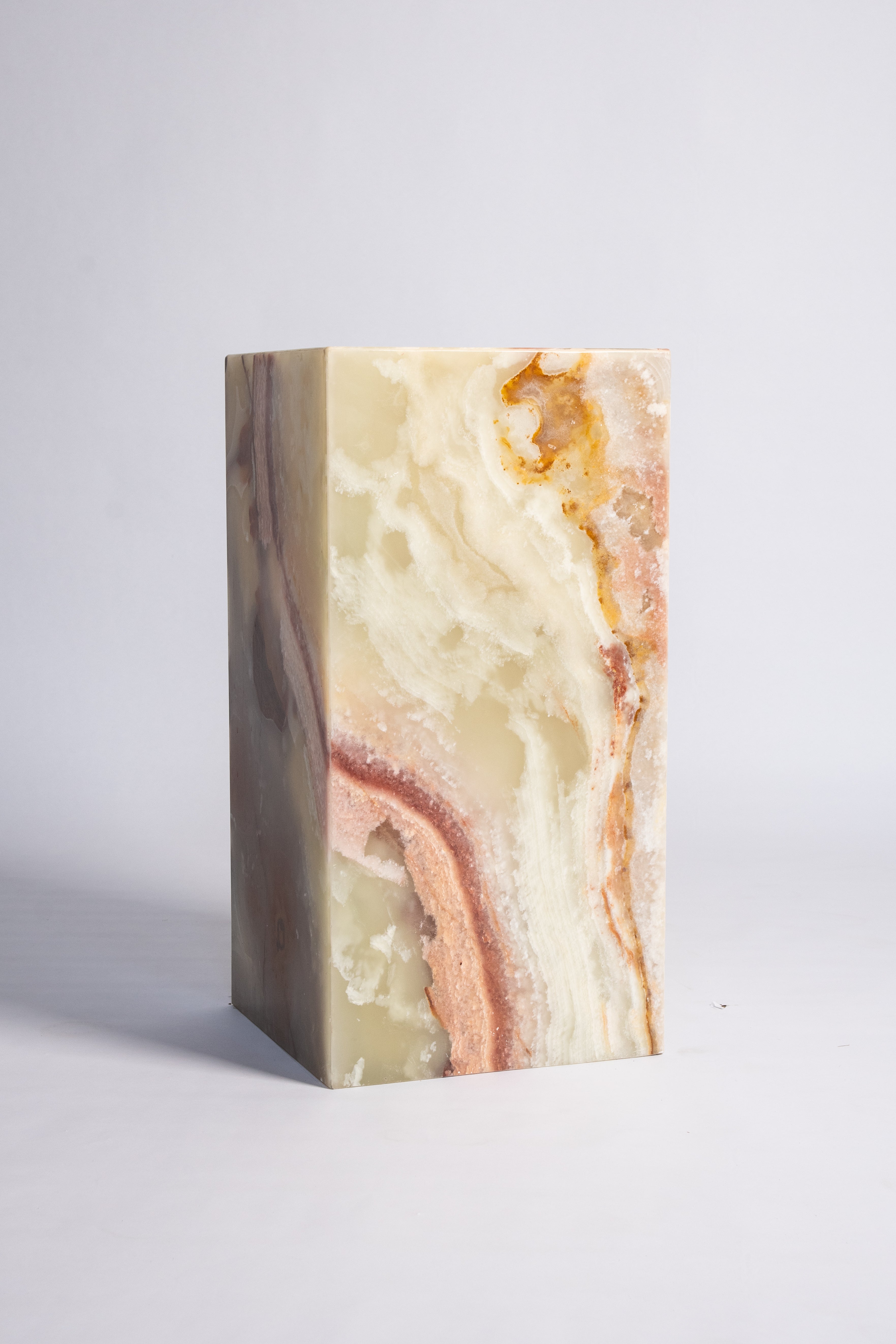 Plinth Side Table In Sunrise Onyx