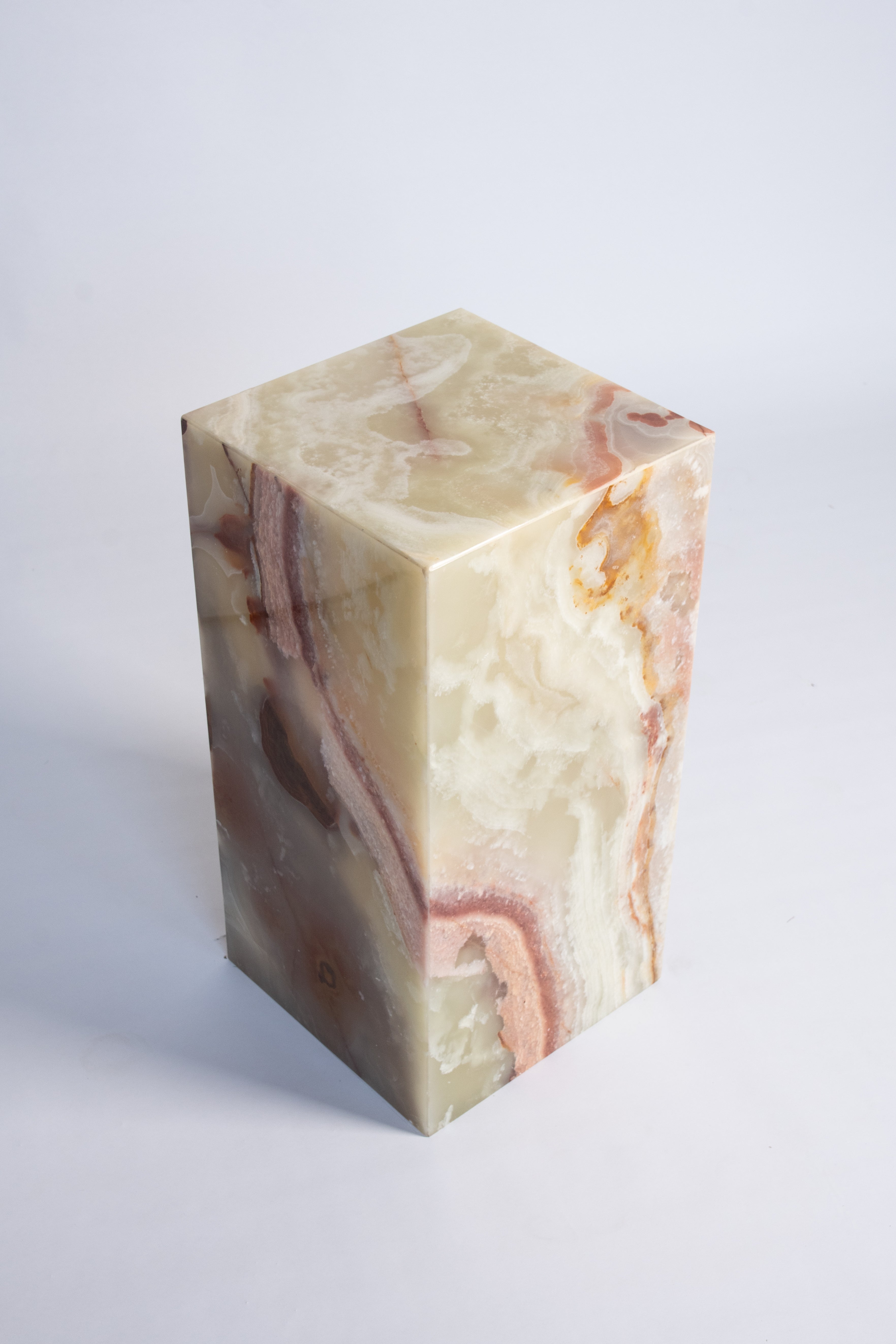 Plinth Side Table In Sunrise Onyx
