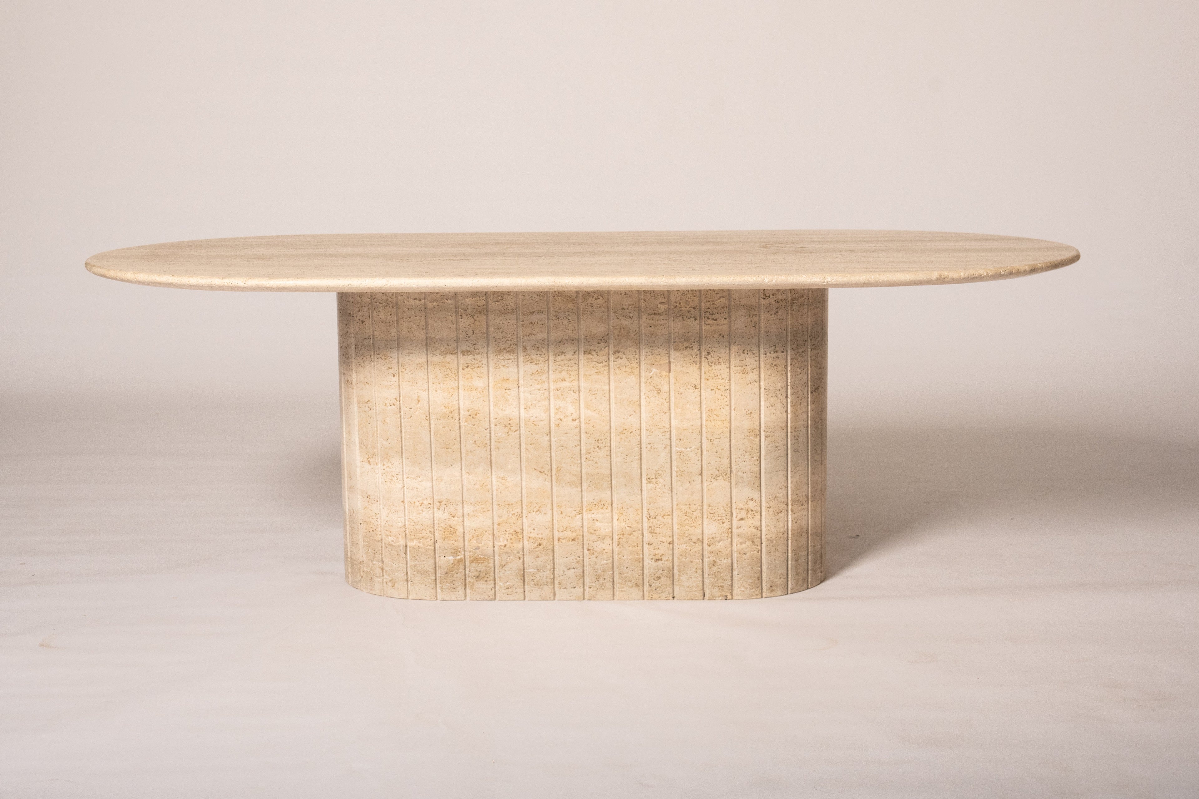 Reed Coffee Table In Beige Travertine