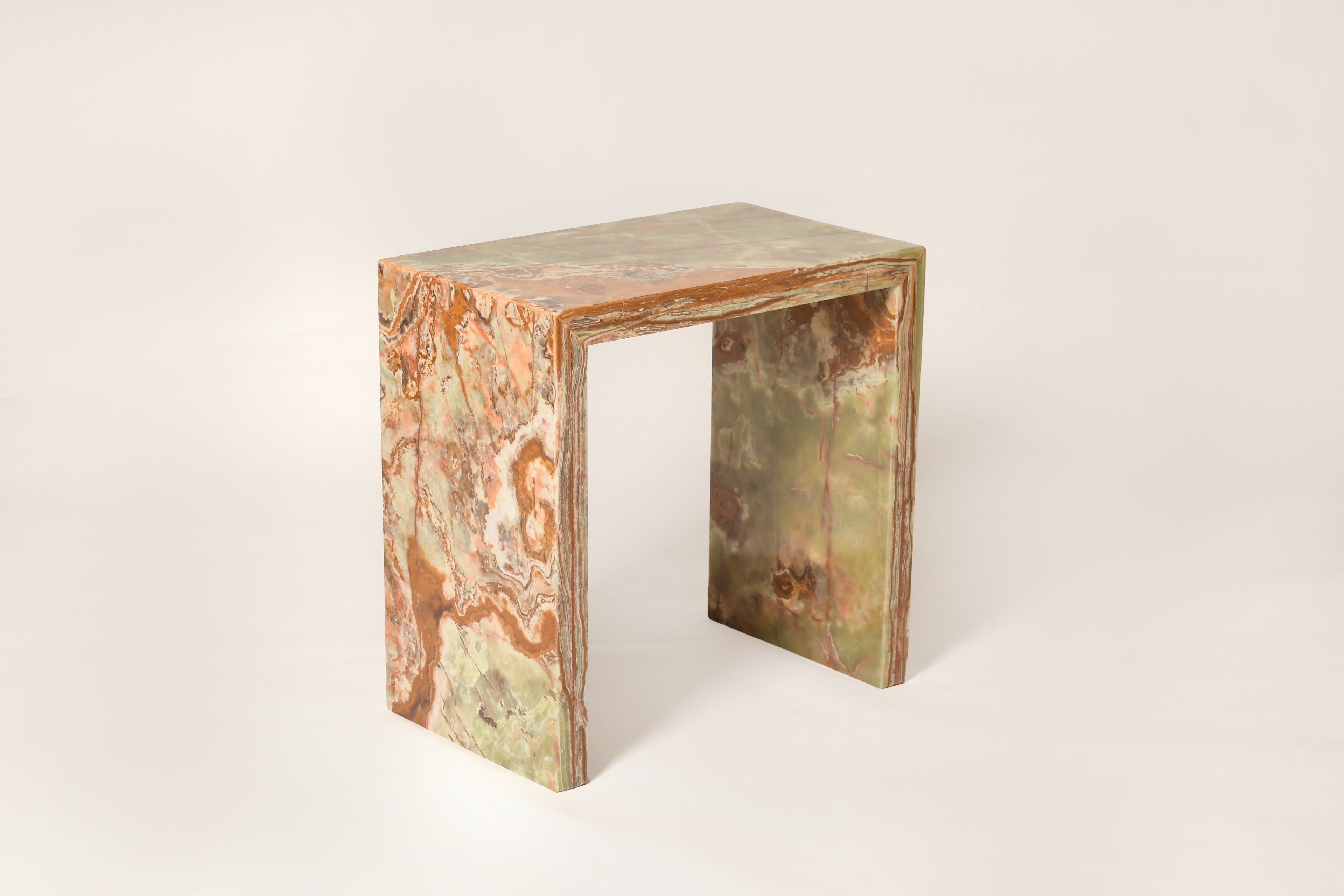 Monolith Side Table In Accent Green Onyx