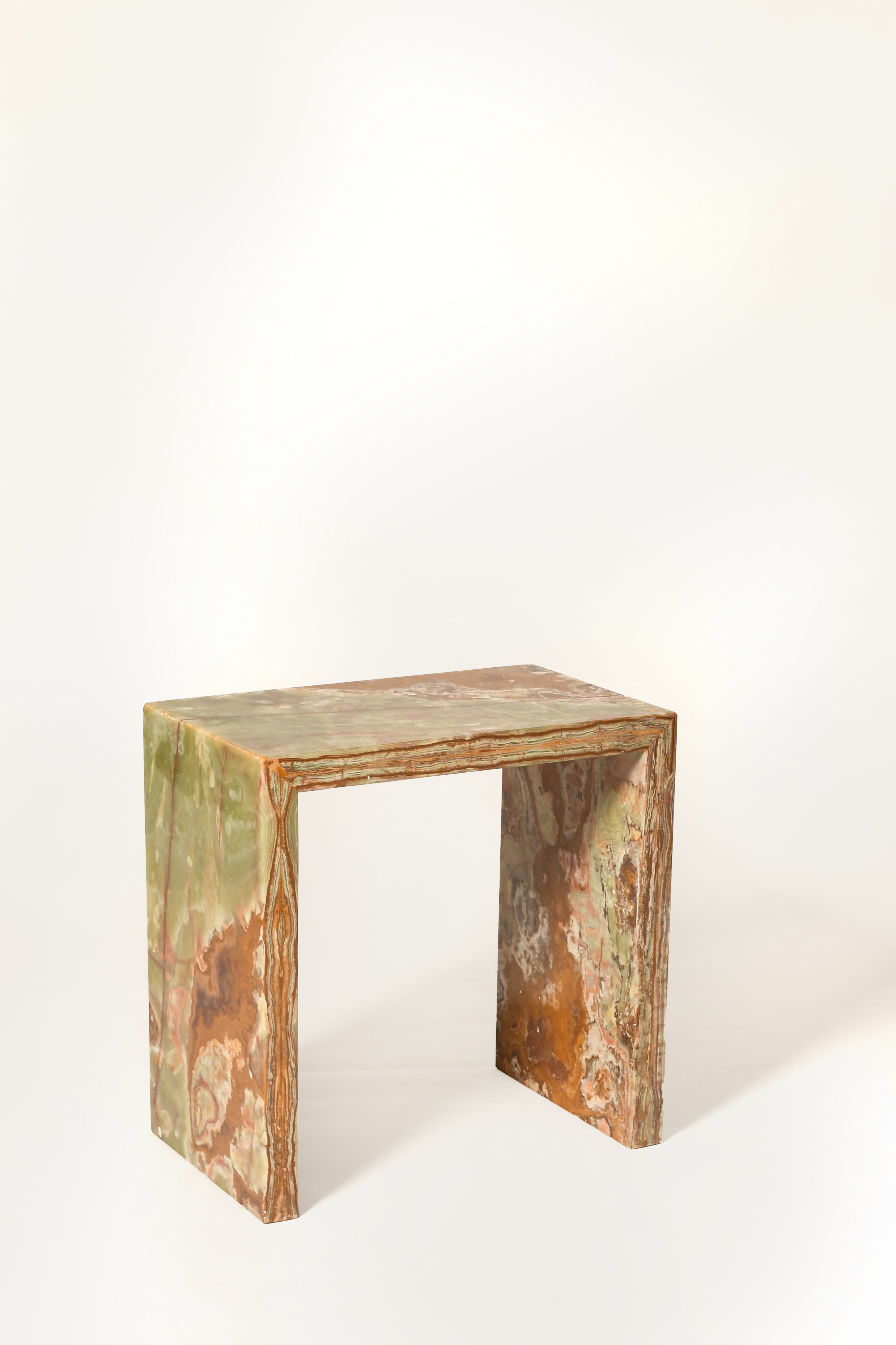 Monolith Side Table In Accent Green Onyx