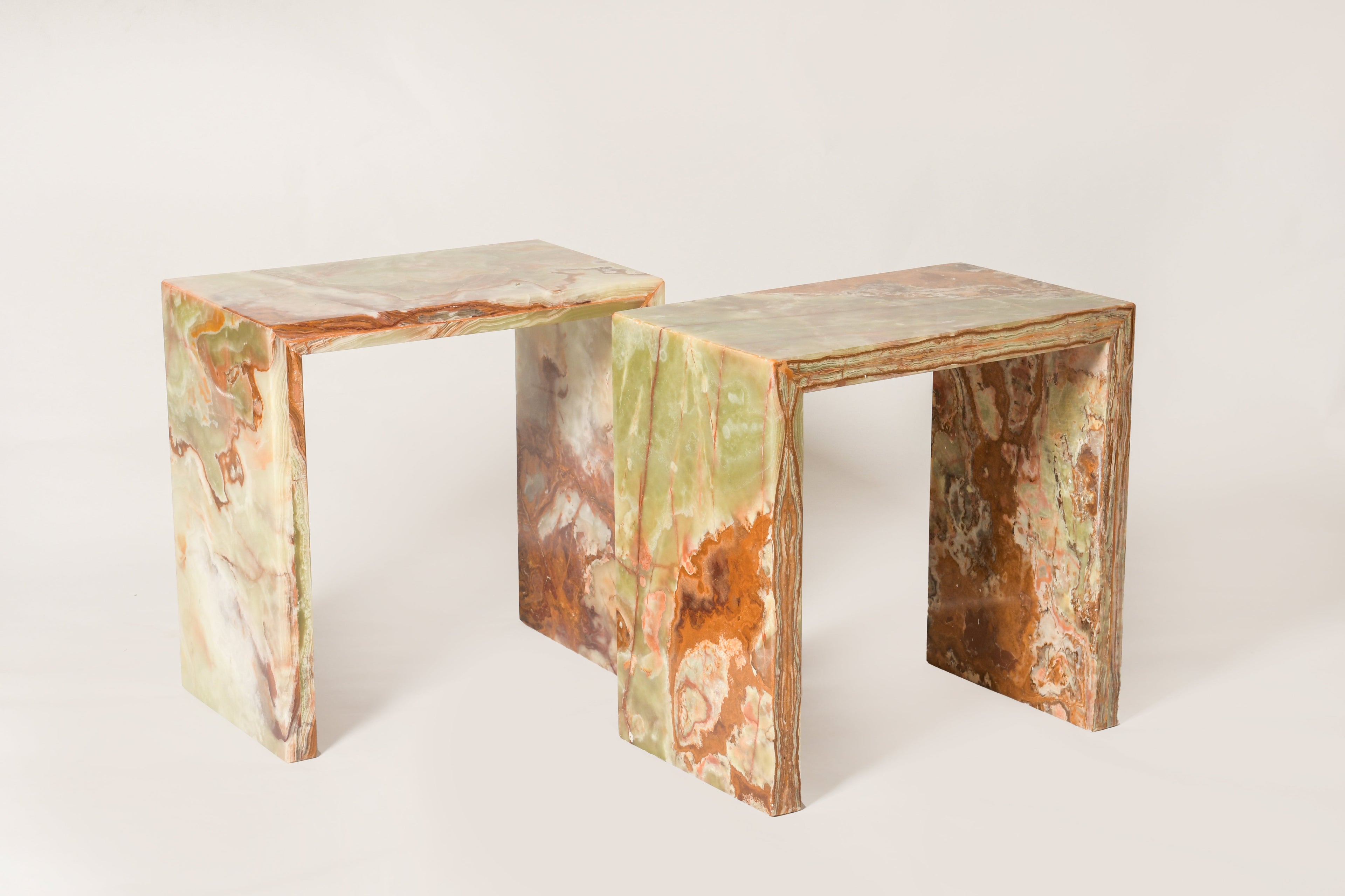 Monolith Side Table In Accent Green Onyx