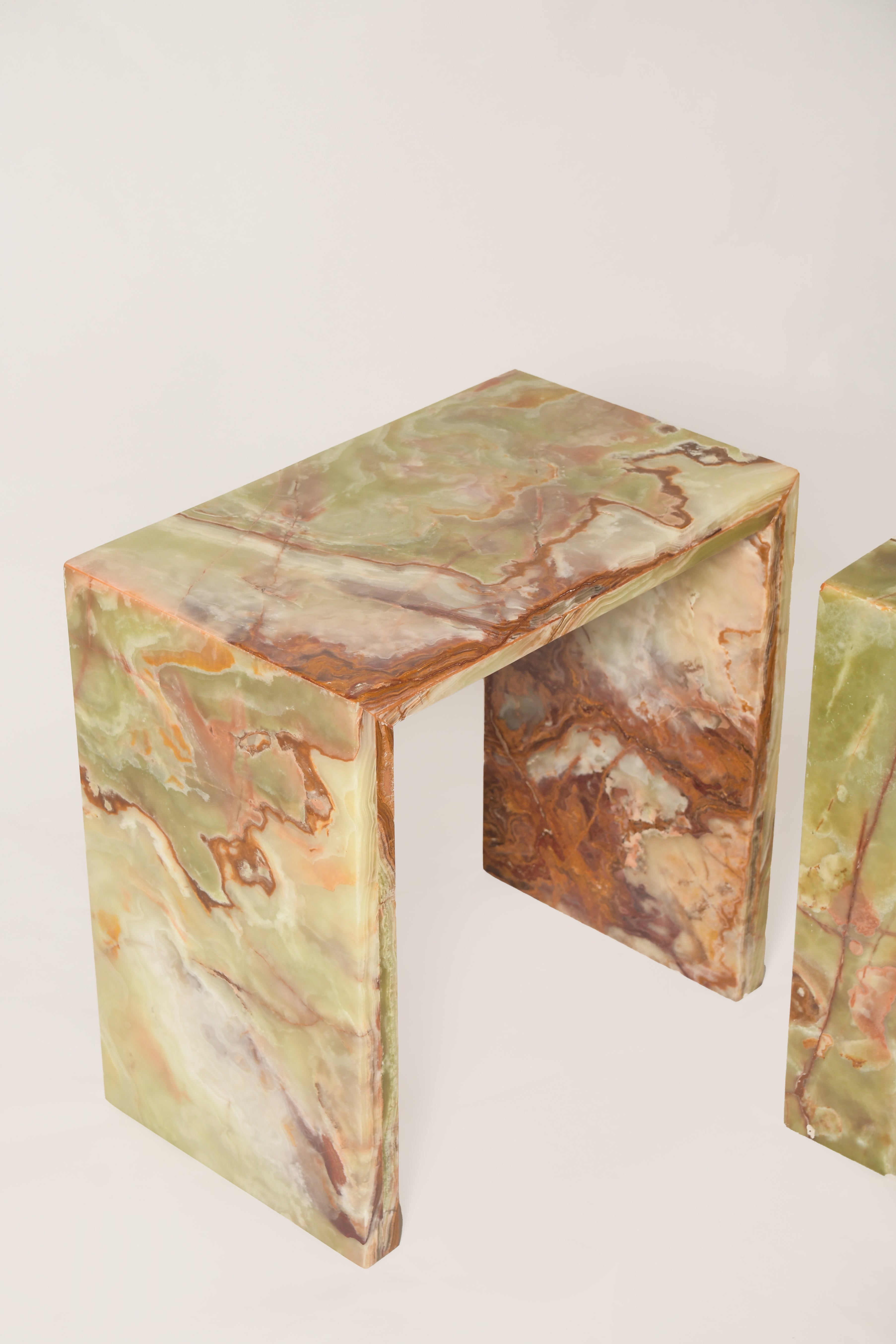 Monolith Side Table In Accent Green Onyx