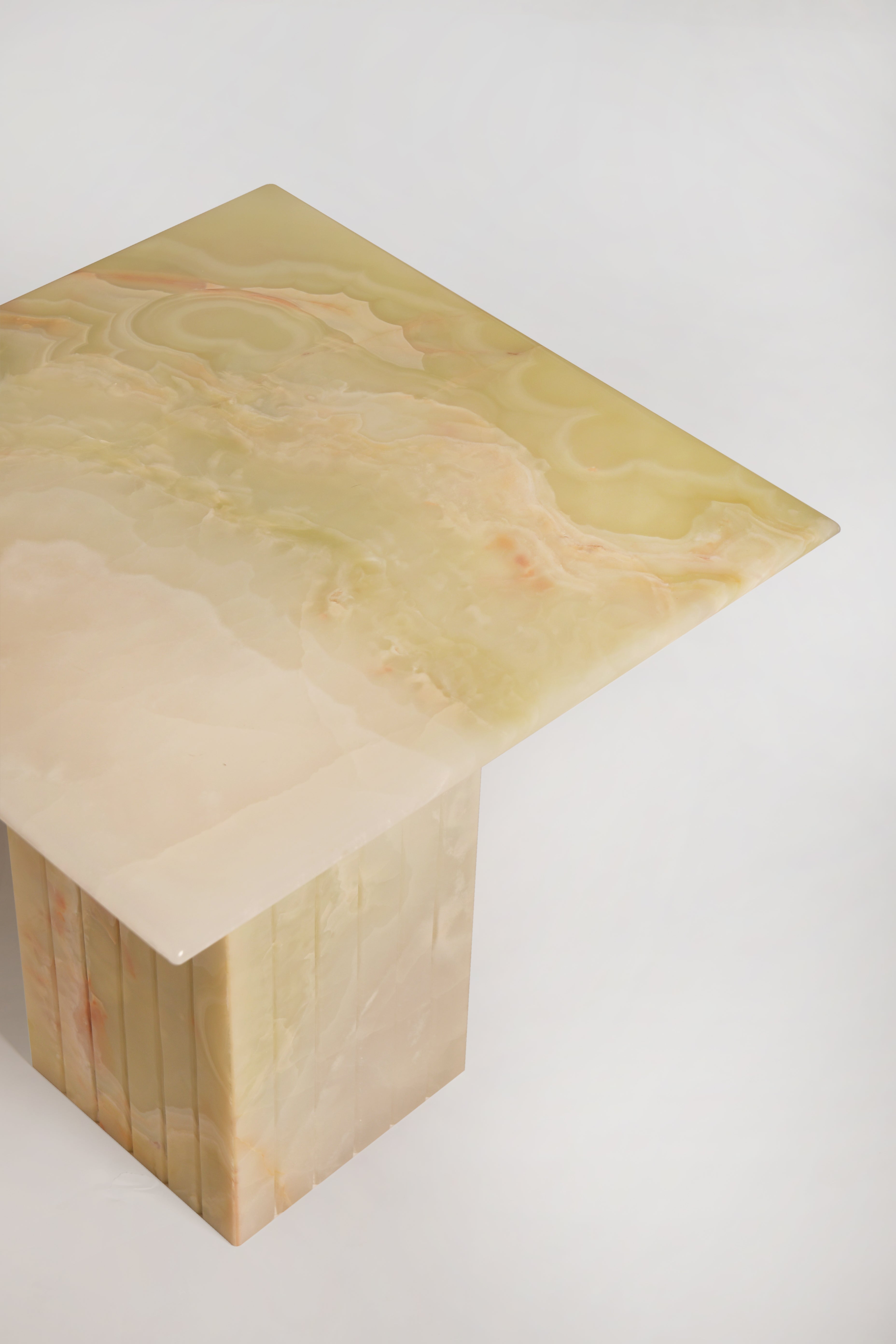 Reed Side Table In Green Onyx