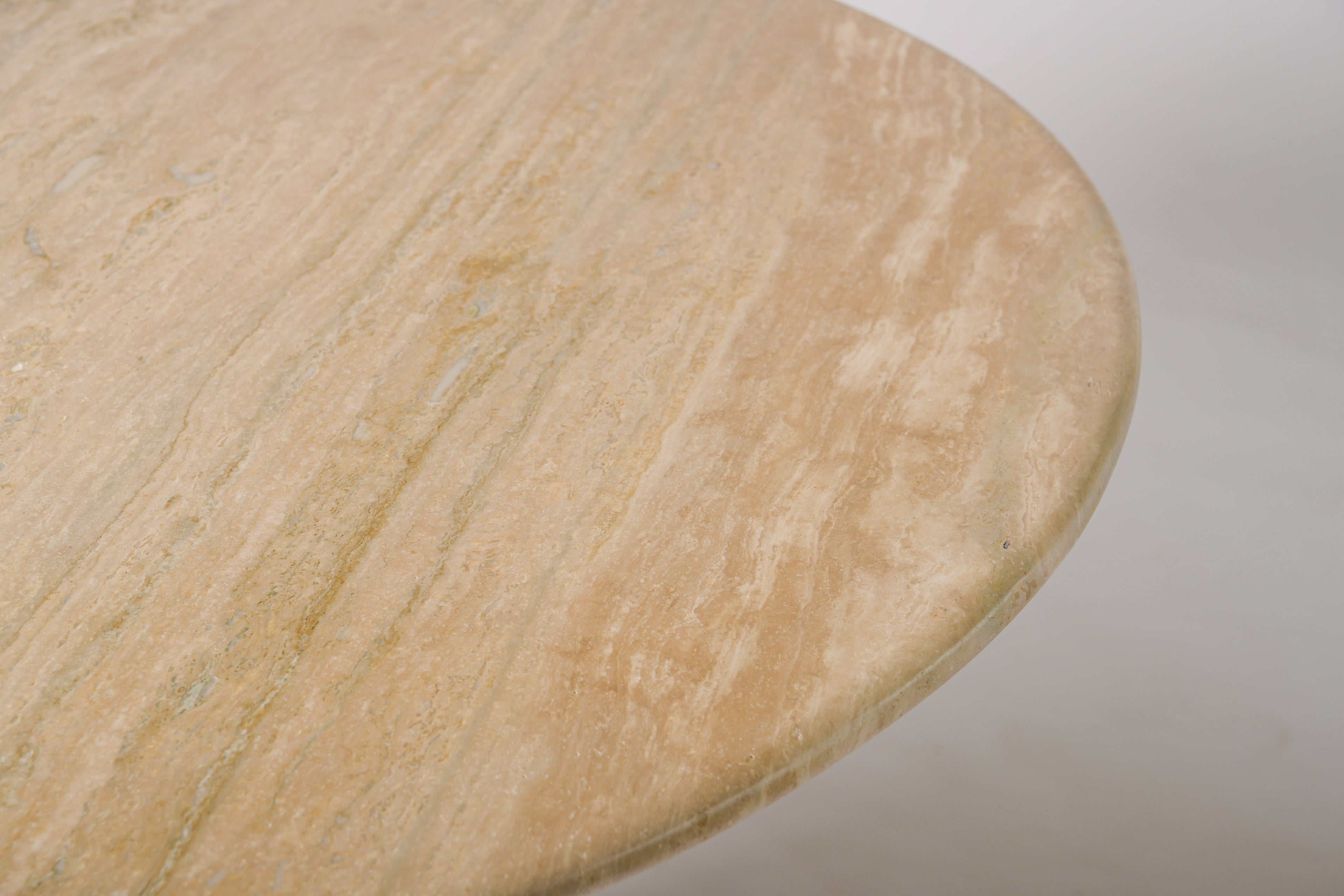 Hex Round Dining Table In Beige Travertine