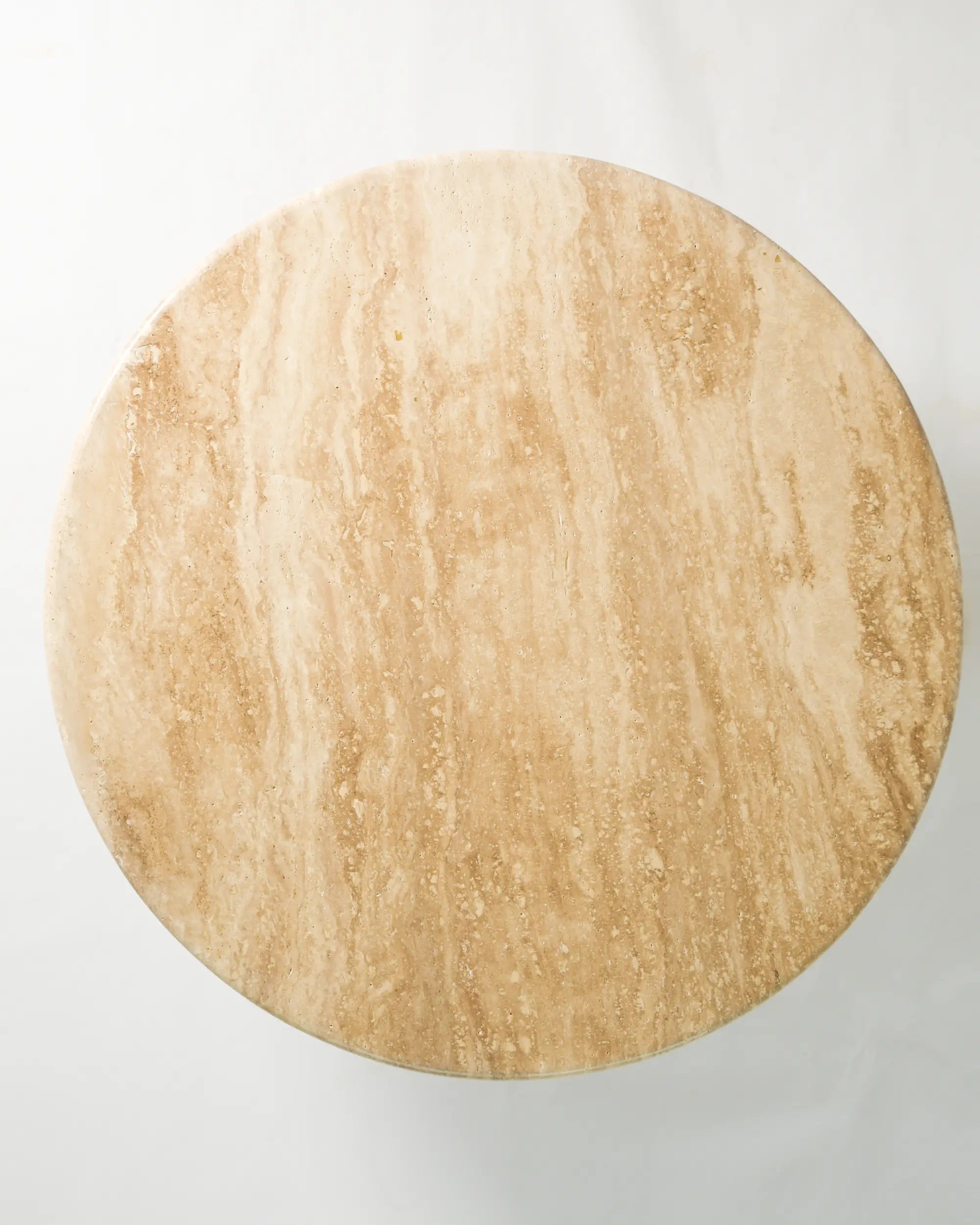 Grooved Coffee Table In Beige Travertine
