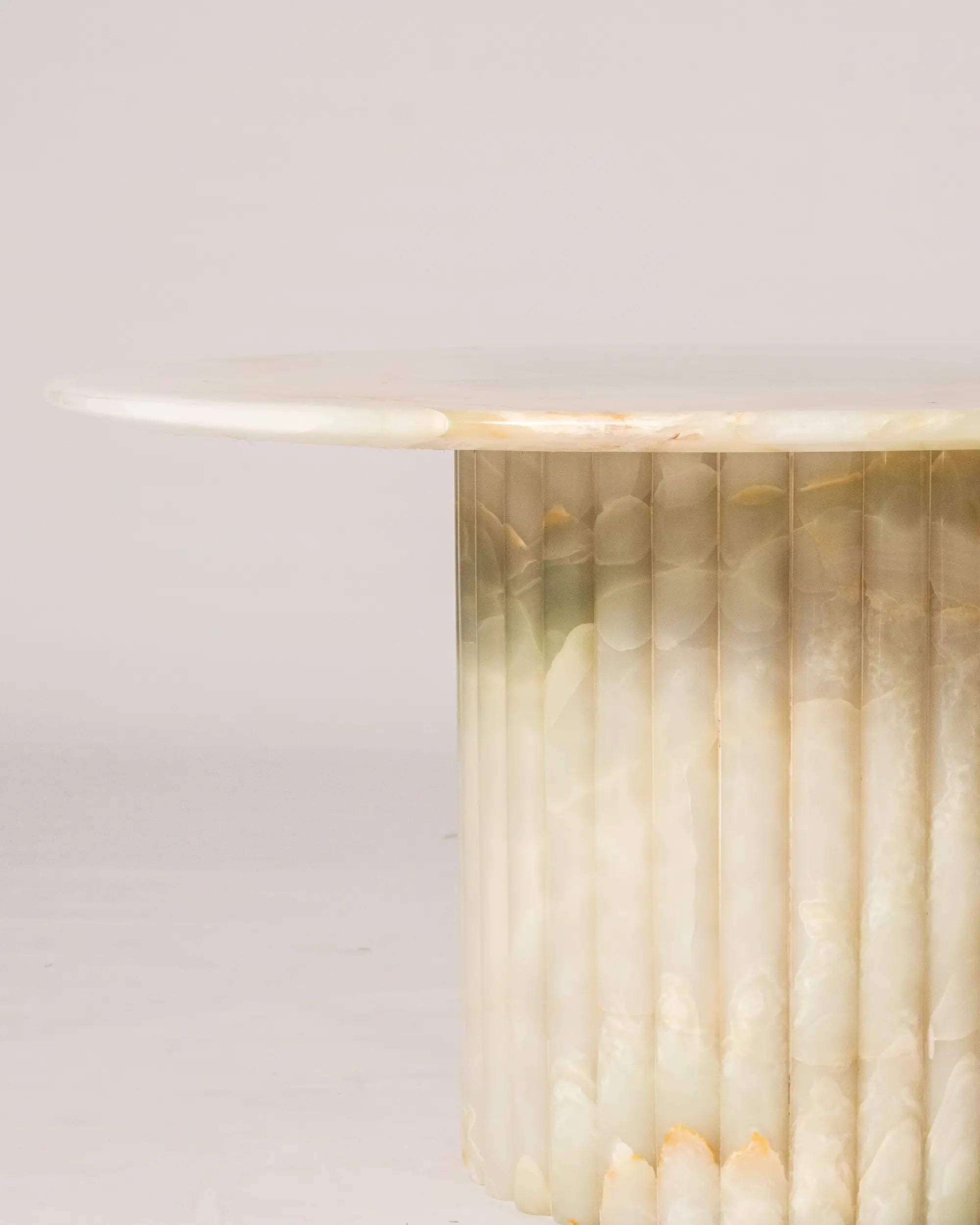Grooved Coffee Table In Green Onyx