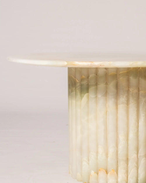 Grooved Coffee Table In Green Onyx