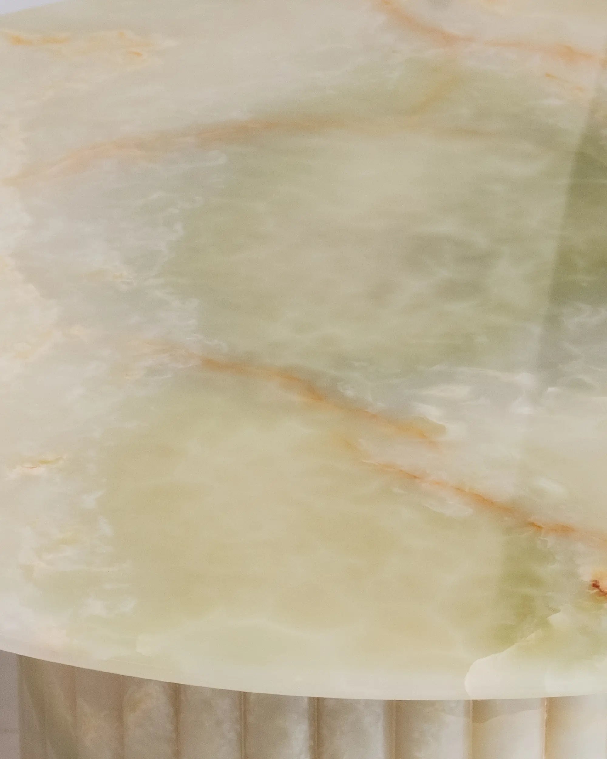 Grooved Coffee Table In Green Onyx