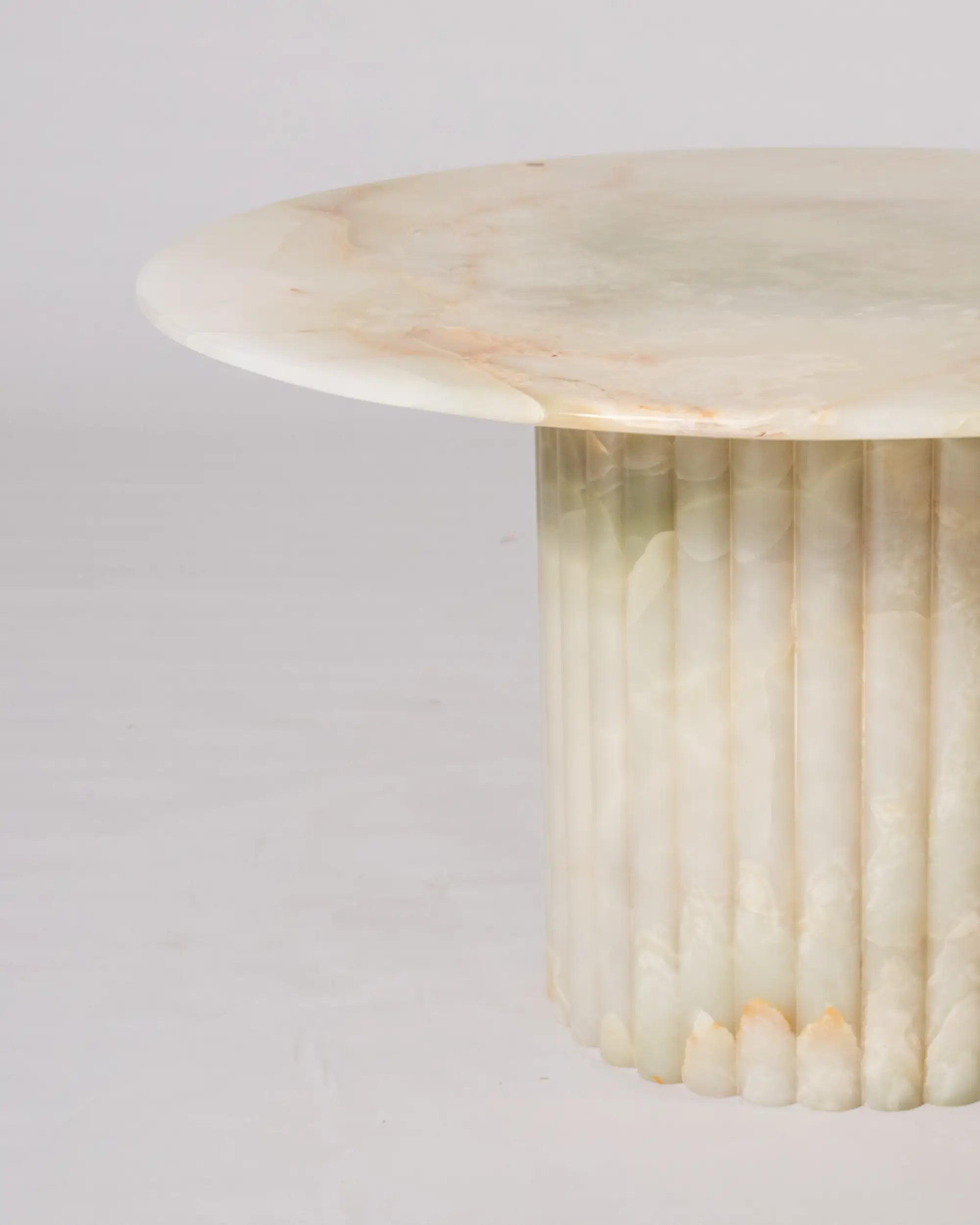 Grooved Coffee Table In Green Onyx