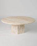 Hex Round Coffee Table In Cream Travertine