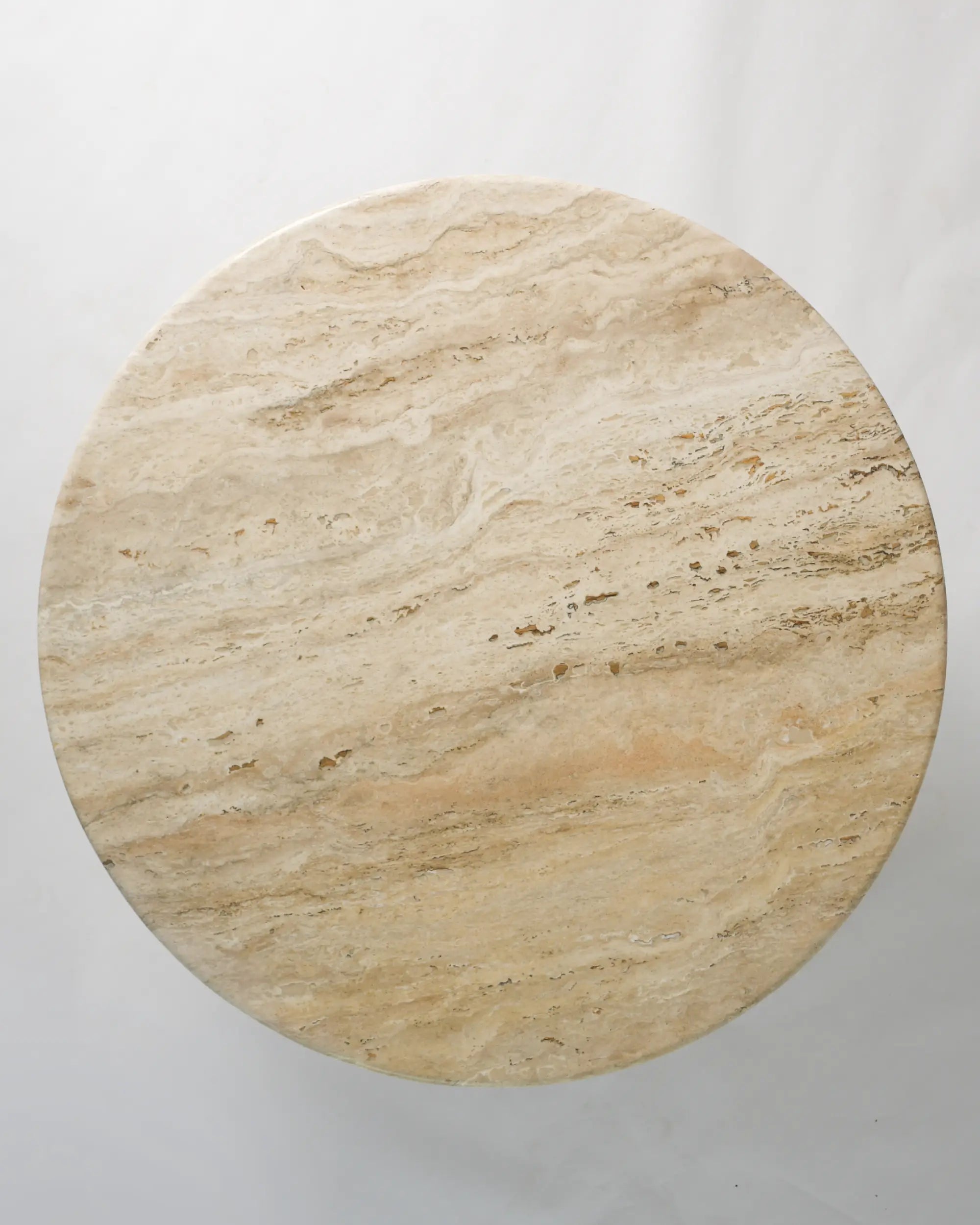 Hex Round Coffee Table In Cream Travertine