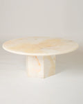 Hex Round Coffee Table In White Onyx