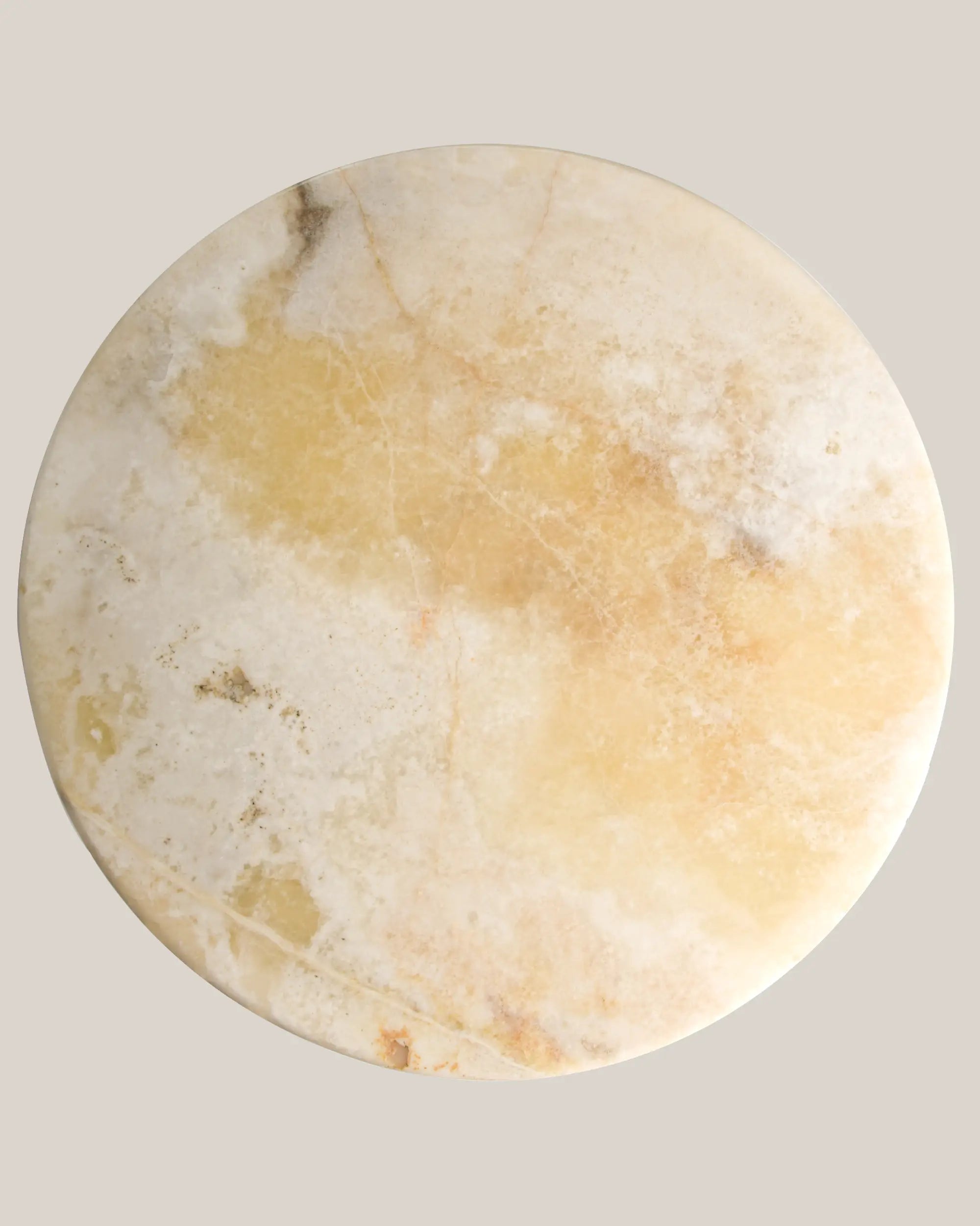 Hex Round Coffee Table In White Onyx