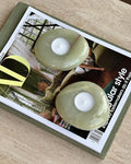 Pebble Tea Light Candle Green Onyx