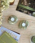 Pebble Tea Light Candle White onyx