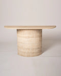 Reed Console In Beige Travertine