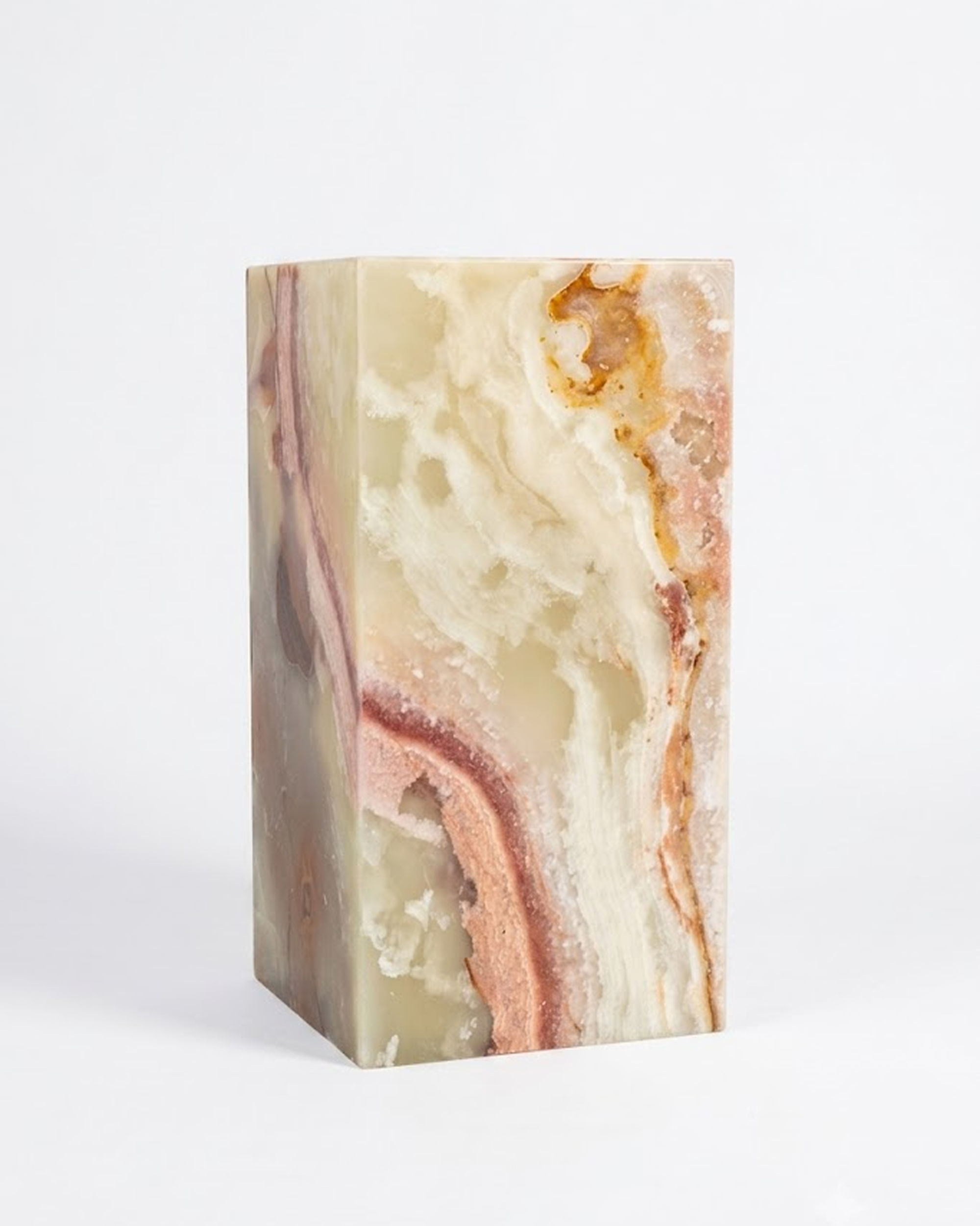 Plinth Side Table In Sunrise Onyx